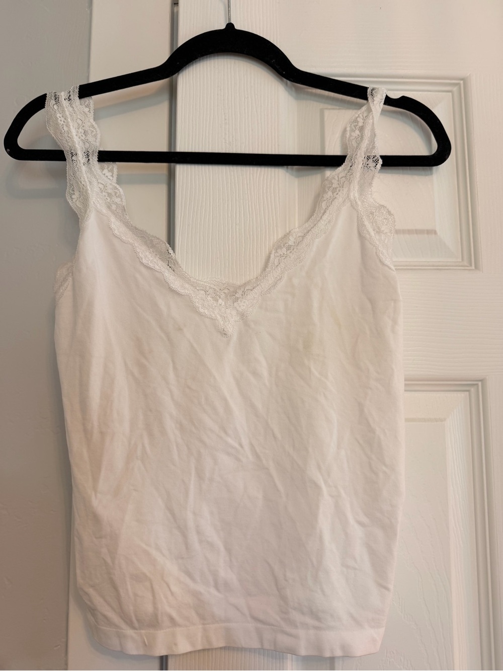 wild fable White Lace-Trim Cami Tank Top